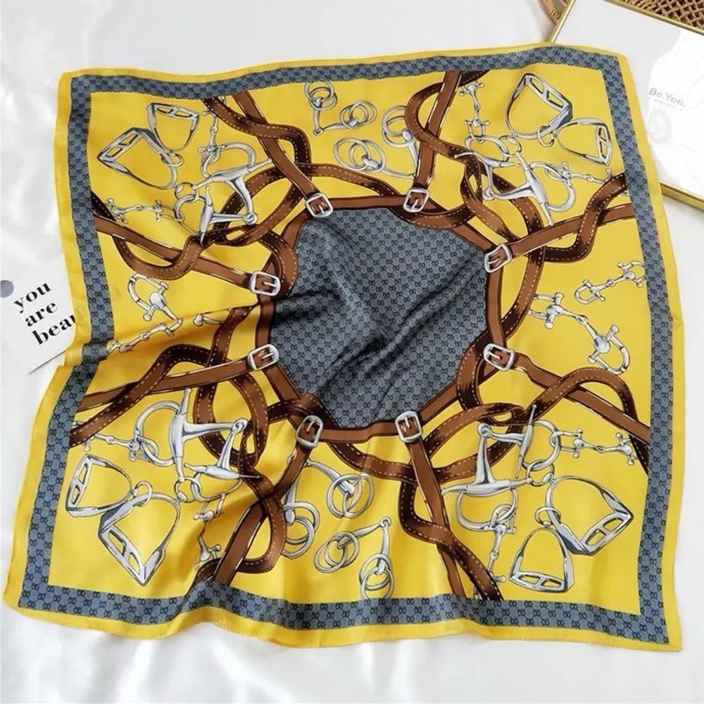 Women Silk-Emulation Elegance Square Scarf - Picture 6 of 9